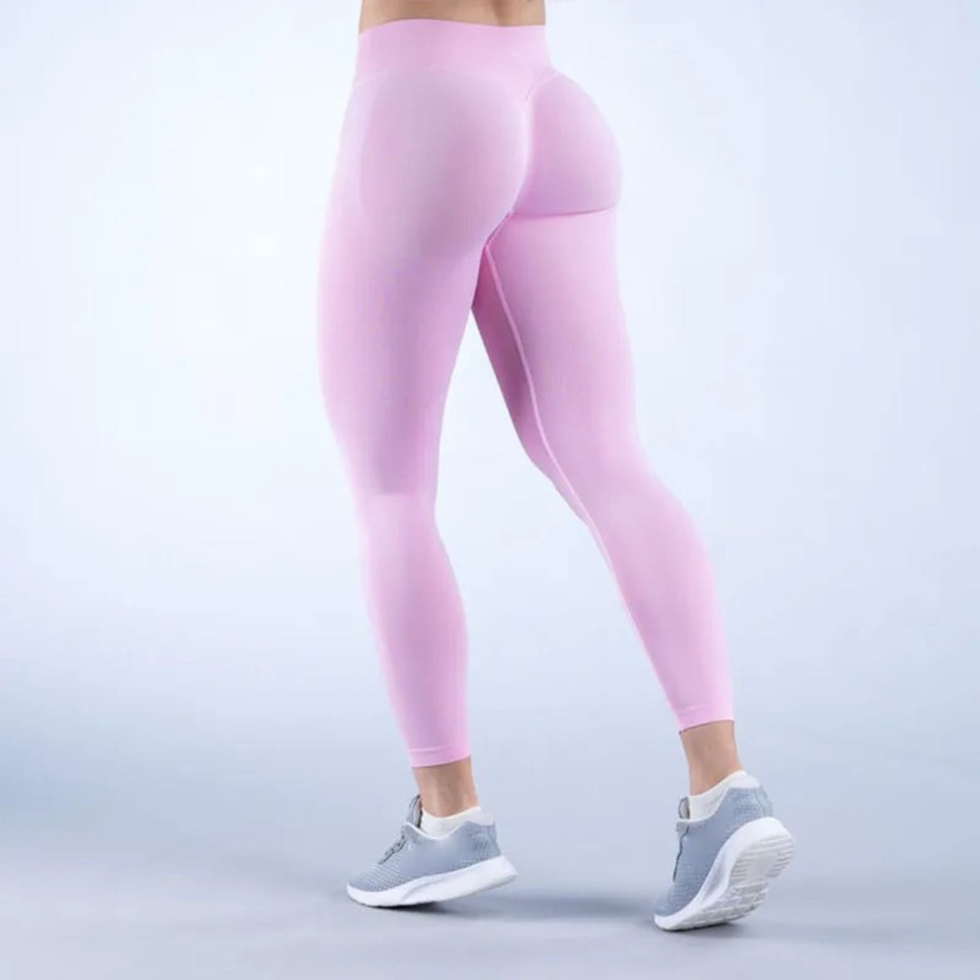 baby pink butt lifting leggings for women